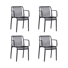 Silla Terra con Brazos, Color Negro, Con espaldar X4