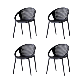 Silla Selva Con Brazos, Color Negro, Con espaldar X4