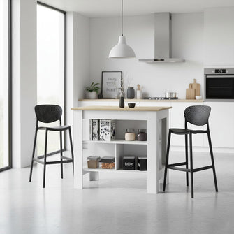 Combo de Cocina Urban, Incluye Barra de Cocina y Dos Butacos para Barra