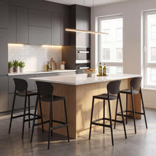 Silla para Bar Rio, Color Negro, Diseño Moderno X4