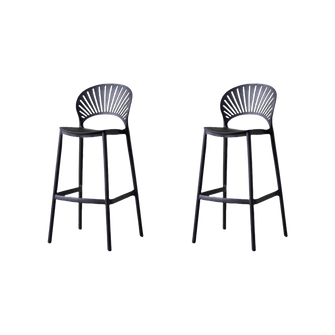 Butaco para Barra Paraiso, Color Negro, Diseño Moderno X2