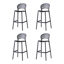Butaco para Barra Paraiso, Color Negro, Diseño Moderno X4