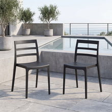Silla New York, Negro, Con espaldar en líneas y diseño minimalista X2
