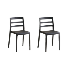 Silla New York, Negro, Con espaldar en líneas y diseño minimalista X2