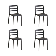 Silla New York, Negro, Con espaldar en líneas y diseño minimalista X4