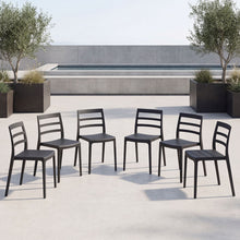Silla New York, Negro, Con espaldar en líneas y diseño minimalista X6