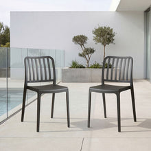Silla Brooklyn, Negro, Con espaldar en rayas y diseño minimalista X2