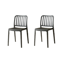 Silla Brooklyn, Negro, Con espaldar en rayas y diseño minimalista X2