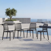 Silla Brooklyn, Negro, Con espaldar en rayas y diseño minimalista X4