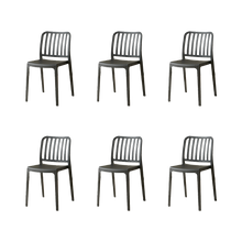 Silla Brooklyn, Negro, Con espaldar en rayas y diseño minimalista X6