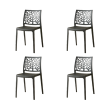Silla Harlem, Negro, Con espaldar en forma de árbol y diseño minimalista X4