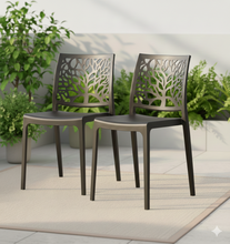 Silla Harlem, Negro, Con espaldar en forma de árbol y diseño minimalista X2