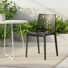 Silla Harlem, Negro, con Espaldar en Forma de Árbol y Diseño Minimalista