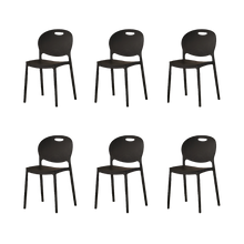 Silla Queens, Negro, Con espaldar redondo y diseño minimalista X6