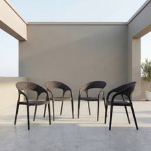 Silla Axel, Negro, Con Espaldar, reposa brazos y con textura trenzada X4