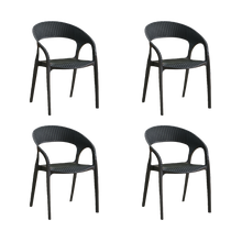 Silla Axel, Negro, Con Espaldar, reposa brazos y con textura trenzada X4