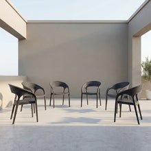 Silla Axel, Negro, Con espaldar, reposa brazos y con textura trenzada X6