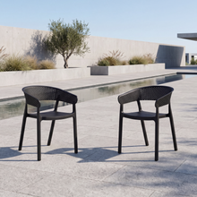 Silla Manaos, Negro, Con espaldar Minimalista y diseño Moderno X2