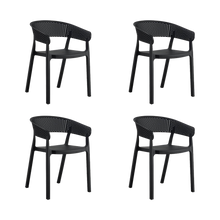 Silla Manaos, Negro, Con espaldar Minimalista y diseño Moderno X4