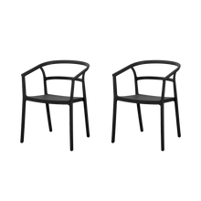 Silla Porto, Negro, Con espaldar minimalista y diseño Moderno X2