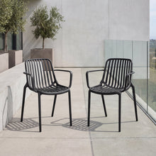 Silla Parma, Negro, Con espaldar en rayas y diseño minimalista X2