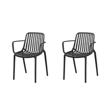 Silla Parma, Negro, Con espaldar en rayas y diseño minimalista X2