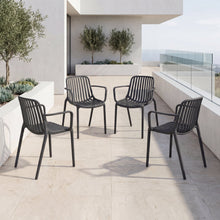 Silla Parma, Negro, Con espaldar en rayas y diseño minimalista X4