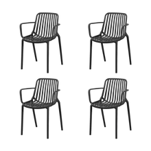 Silla Parma, Negro, Con espaldar en rayas y diseño minimalista X4