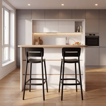 Silla para Bar Manila, Negro, Con espaldar rectangular y diseño Moderno X2