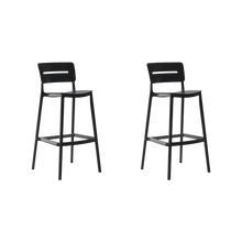 Silla para Bar Manila, Negro, Con espaldar rectangular y diseño Moderno X2