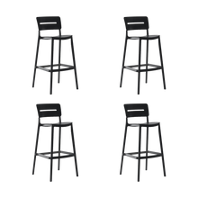 Silla para Bar Manila, Negro, Con espaldar rectangular y diseño Moderno X4