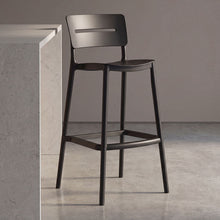 Set de 2 Sillas para Bar Manila, Negro, con Espaldar Rectangular y Diseño Moderno