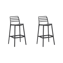 Silla para Bar Palawan, Negro, Con espaldar abierto y diseño minimalista X2
