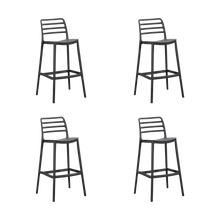 Silla para Bar Palawan, Negro, Con espaldar abierto y diseño minimalista X4