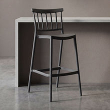 Set de 2 Sillas para Bar Oxford, Negro, con Espaldar en Barras y Diseño Minimalista