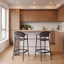 Silla para Bar Curitiva, Negro, Con espaldar traspirable y diseño Minimalista X2