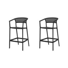 Silla para Bar Salvador, Negro, Con espaldar en malla y diseño Moderno X2