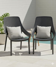 Silla Lounge Ibiza, Negro, con espaldar y reposa brazos X4