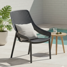 Silla Lounge Ibiza, Negro, con espaldar y reposa brazos X2
