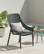 Silla Lounge Ibiza, Negro, con espaldar y reposa brazos X4