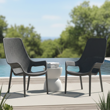Silla Lounge Mayorca, Negro, con espaldar y reposa brazos X4