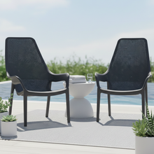 Silla Lounge Mayorca, Negro, con espaldar y reposa brazos X4