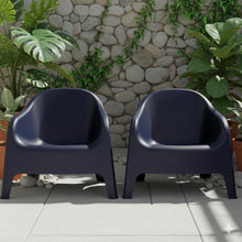 Set de 4 Sillas Lounge Sun, Negro, Cómoda para Terraza o Jardín