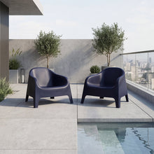 Silla Lounge Sun, Negro, cómoda para terraza o jardín X2