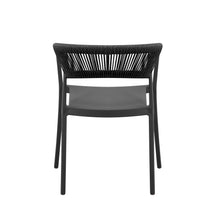 Set de 2 Sillas Balí, Negro, con Espaldar en Cuerdas y Diseño Moderno