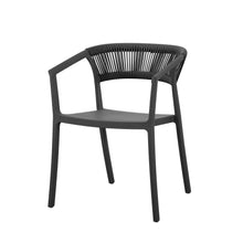 Set de 2 Sillas Balí, Negro, con Espaldar en Cuerdas y Diseño Moderno