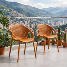 Set de 2 Sillas Selva con Brazos, Color Naranja, con Espaldar