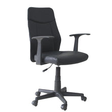 Silla de Escritorio Victoria, Negra, de Cuero Sintético y Patas de Plástico