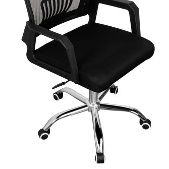 Silla Oficina X-57B, Wengue, con Cómodo Espaldar y Rodachines