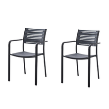 Set de 2 Sillas Comedor Exterior Oasis, Negro, con Cómodo Espaldar